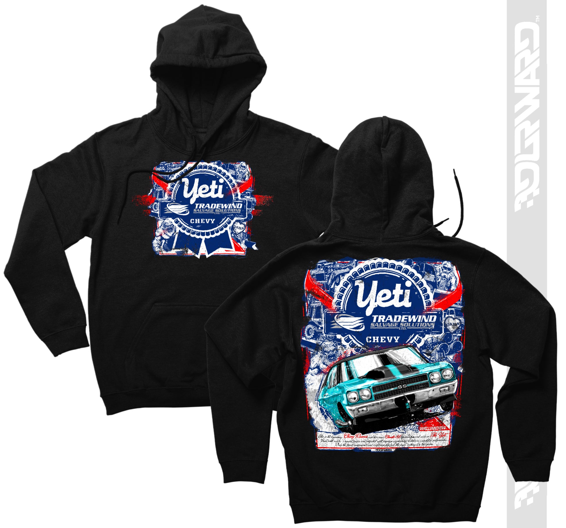 1970 Turquoise Chevelle Yeti Tradewind helluvachevy Black Hoodie